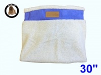 Ellie-Bo Medium Replacement Blue Dog Bed Cover with Faux Suede and Sheepskin Topping